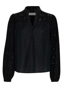 Langarmbluse Cream "Langarm-Bluse CRLiselin", Damen, Gr. 44, schwarz (pitch schwarz), Obermaterial: 80% Viskose LENZING ECOVERO CV LenzEcov. 20% Nylon NY., Blusen Langarmbluse