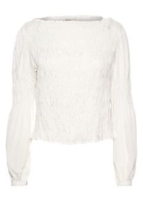 Langarmbluse Cream "Langarm-Bluse CRHenva", Damen, Gr. 42, wei&szlig; (snow wei&szlig;), Obermaterial: 55% Viskose LENZING ECOVERO CV LenzEcov. 45% Viskose CV., Blusen Langarmbluse
