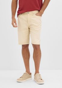 L&auml;tta shorts med res&aring;rmidja av colored denom Regular Fit - beige - storlek 33 - bonprix