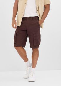 L&auml;tta jeansshorts med res&aring;rmidja av f&auml;rgad denim Relaxed Fit - brun - storlek 44 - bonprix