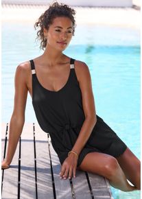 Badekleid Lascana "Bertha", Damen, Gr. 48, Cup C/D, blau (schwarz), Obermaterial: 95% Polyester, 5% Elasthan. Obermaterial 2: 65% Polyamid, 35% Elasthan. Futter: 100% Polyester, Badeanz&uuml;ge Badekleid, Mit Shaping-Effekt