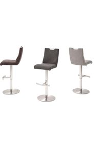 Bistrostuhl MCA furniture "GIULIA Barstuhl Tresenstuhl Tresenhocker", braun (braun, edelstahl geb&uuml;rstet, braun), B:39cm H:88cm T:50cm, Polyester, St&uuml;hle, Bistrostuhl, Barhocker,Bistrohocker,Barstuhl,drehbar,Sitzh&ouml;he 53-78cm,mit Lehne