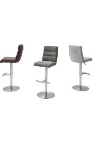 Bistrostuhl MCA furniture "GIULIA Barstuhl Tresenstuhl Tresenhocker", grau (anthrazit, edelstahl geb&uuml;rstet, anthrazit), B:39cm H:88cm T:54cm, Polyester, St&uuml;hle, Bistrostuhl, Barhocker,Bistrohocker,Barstuhl,drehbar,Sitzh&ouml;he 53-78cm,mit Lehne