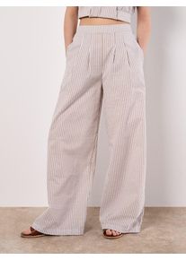Palazzohose Apricot "Hose", Damen, Gr. XL (42), N-Gr, navy, gewebt, Obermaterial: 51% Polyester PES. 49% Baumwolle CO., gestreift, normal, Hosen Palazzohose, mit Streifen