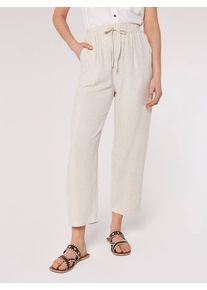 Palazzohose Apricot "Hose", Damen, Gr. XL (42), N-Gr, beige (stein), Obermaterial: 88% Viskose CV. 12% Leinen LI., unifarben, Hosen Palazzohose, aus Leinen