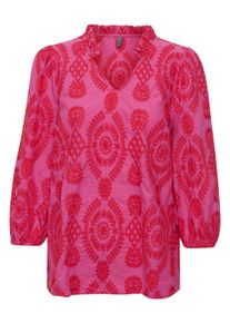 Kurzarmbluse Culture "Kurzarm-Bluse CUtia", Damen, Gr. XL, pink (fuchsia pink), Obermaterial: 100% Baumwolle CO., Blusen Kurzarmbluse