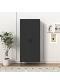 Dreht&uuml;renschrank OTTO HOME "Kleiderschrank Schrank Metallschrank Mehrzweckschrank Siena Spind", schwarz, B:80cm H:185cm T:40cm, Metall, Schr&auml;nke, Dreht&uuml;renschrank, in der H&ouml;he verstellbar, abschlie&szlig;bar