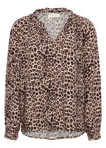 Langarmbluse Cream "Langarm-Bluse CRTiah", Damen, Gr. 36, beige (animal neutral), Obermaterial: 100% Viskose LENZING ECOVERO CV LenzEcov., Blusen Langarmbluse