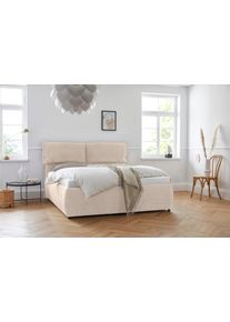 Polsterbett OTTO HOME "Jenson", beige, B:188cm L:225cm, Struktur weich (85% Polyester/15% Nylon), Betten, Polsterbett, als Bettgestell oder mit 3 Matratzenarten und H&auml;rtegraden