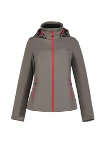 Softshelljacke Icepeak "D SOFTSHELLJACKE BOISE", Damen, Gr. 42, grau, Softshell, Obermaterial: 100% Polyester, sehr schmal, eingesetzt B&uuml;ndchen, Jacken Softshelljacke, Wasserdicht & Winddicht