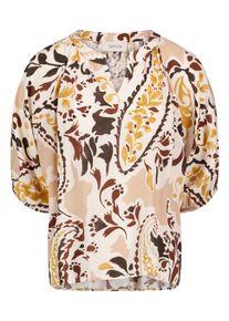 Klassische Bluse Cartoon "Casual-Bluse mit Raffung", Damen, Gr. 44, gelb, braun, Obermaterial: 100% Viskose CV., Blusen Klassische Bluse