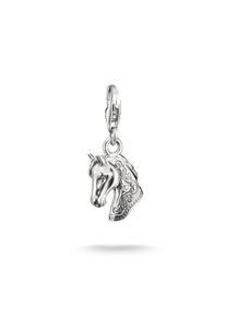 Charm-Einh&auml;nger Thomas Sabo "Charm Pferdekopf-Optik - Original", silberfarben, kristallwei&szlig;, kristallwei&szlig;, Charms, Damen, Silber 925 (recycelt), Charm-Einh&auml;nger, mit Zirkonia (synth.)