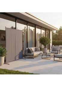 Gardenson Sichtschutz, Grau, Silberfarben, Metall, Textil, 155x188x50 cm, Sonnenschutz, Sichtschutz
