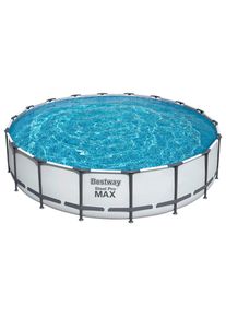 Bestway Pool SET Steel PRO 56462, Blau, Grau, Wei&szlig;, Metall, Kunststoff, Uni, 122 cm, Freizeit & Co, Pools & Wasserspa&szlig;, Pools, Aufstellpools