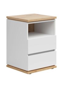 Xora Nachtk&auml;stchen, Wei&szlig;, Eiche Artisan, Holzwerkstoff, 2 Schublade(n) Schubladen, 45x63x42 cm, FSC Mix, Typenauswahl, Schlafzimmer, Nachtk&auml;stchen