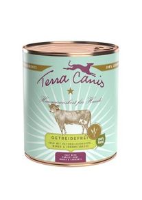 Terra Canis sans c&eacute;r&eacute;ales Adult 6x800g Veau aux racines de persil, mangue et cassis