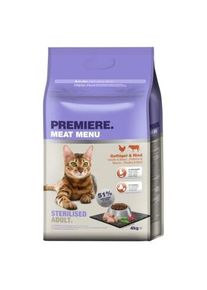 Premiere Meat Menu Croquettes pour chat st&eacute;rilis&eacute; 4 kg