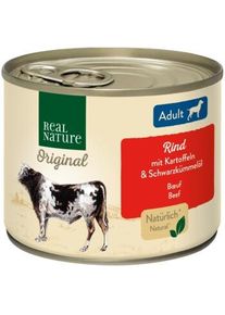 REAL NATURE Adult B&oelig;uf aux Pommes de terre 6x200 g