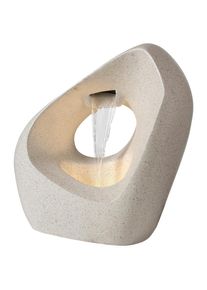 Ambia Home Gartenbrunnen, Wei&szlig;, Kunststoff, 5 mm, warmwei&szlig;, 50x52x22 cm, RoHS, CE, rostfrei, LED-Beleuchtung, Dekoration, Gartendeko