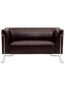 Mid.you , Dunkelbraun , Textil , 130x71x74 cm , R&uuml;cken echt , Wohnzimmer, Sofas & Couches, Sofas, 2er Sofas
