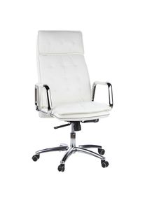 Mid.you , Creme , Metall , Kombination Echtleder/Lederlook , Nappaleder, Rindleder , 60x130x48 cm , Sitzfl&auml;che 360&deg; drehbar , B&uuml;rom&ouml;bel, B&uuml;rost&uuml;hle, Chefsessel
