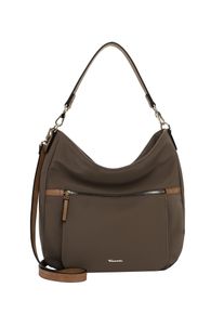 Beuteltasche Tamaris "Beutel TAS Gertraud", Damen, Gr. B/H/T: 32cm x 32cm x 7,5cm 0, grau (taupe 900), Polyurethan, Taschen Beuteltasche