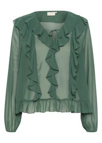 Langarmbluse Kaffe "Langarm-Bluse KAninna", Damen, Gr. 36, gr&uuml;n (garden topiary), Obermaterial: 100% Polyester PES., Blusen Langarmbluse