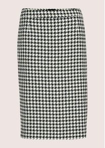 Madeleine Mode Bleistiftrock MADELEINE "Bleistiftrock Midi Hahnentritt-Rock", Damen, Gr. 40, schwarz (perlwei&szlig;, schwarz), Obermaterial: 42% Baumwolle CO. 40% Polyester PES. 18% Viskose CV., Modern, R&ouml;cke Bleistiftrock, Hahnentritt-Pencilskirt