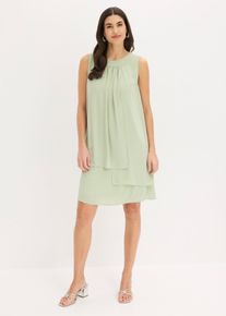Chiffonkleid im Lagen-Look, gr&uuml;n, Gr&ouml;&szlig;e 38, bonprix