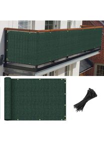 Green Balcony Privacy Screen Fence Outdoor Patio Mesh Shade Net Cover, UV Protection Shade Cloth Temporary Fencing for Apartmen