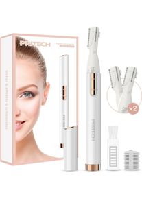 Electric Eyebrow Trimmer for Women, Painless Facial Hair Remover with Comb & Replaceable Blades, Battery Powered Portable Shaver