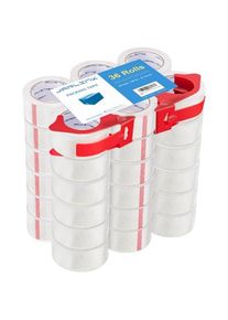 Rolls Clear Packing Tape with 2 Dispensers, Heavy Duty Packaging Tape Refills for Shipping Packaging Mailing, 2.7mil Thick, 1.8