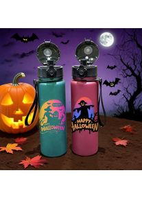 3D Printed Halloween-themed 650ml Water Bottle，PVC-Free, Leak-Proof, Matte Finish,Carry Loop -Perfect for Holidays