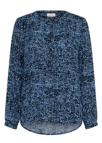 Langarmbluse Kaffe "Langarm-Bluse KApollie", Damen, Gr. 34, blau (midnight, blau graphic dot), Obermaterial: 100% Viskose LENZING ECOVERO CV LenzEcov., Blusen Langarmbluse