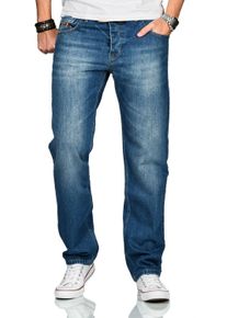 Regular-fit-Jeans Alessandro Salvarini "A. Salvarini Beppo Designer Herren Jeans Hose Basic Jeanshose Comfort Fit", Herren, Gr. 38, L&auml;nge 34, blau, Obermaterial: 100% Baumwolle CO., Jeans Regular-fit-Jeans