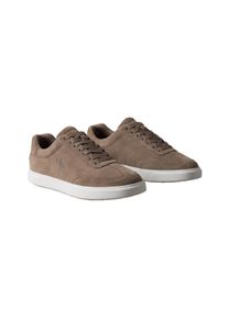 Sneaker Calvin Klein "LOW PROF CUPSOLE WT SU", Herren, Gr. 40, taupe, Leder, aufgeraut, unifarben, Basic, Schuhe Sneaker, Freizeitschuh, Halbschuh, Schn&uuml;rer mit CK-Logo an der Schn&uuml;rung