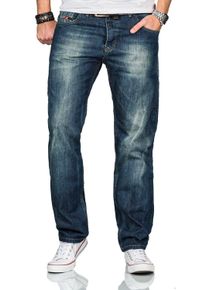 Regular-fit-Jeans Alessandro Salvarini "A. Salvarini Beppo Designer Herren Jeans Hose Basic Jeanshose Comfort Fit", Herren, Gr. 38, L&auml;nge 34, blau (mittelblau), Obermaterial: 100% Baumwolle CO., Jeans Regular-fit-Jeans