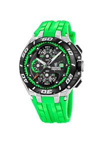 Chronograph Festina "Chrono Bike", gr&uuml;n (hellgr&uuml;n, schwarz, hellgr&uuml;n, schwarz, hellgr&uuml;n), Armbanduhren, Herren, silberfarben-schwarz, Chronograph, Quarzuhr, Armbanduhr, Herrenuhr, analog, Tag, Stoppfunktion