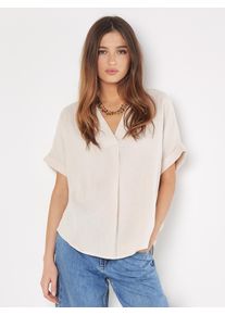Klassische Bluse Apricot "Bluse", Damen, Gr. XL (42), stein, Obermaterial: 100% Baumwolle CO., unifarben, Blusen Klassische Bluse, in flie&szlig;ender Ware