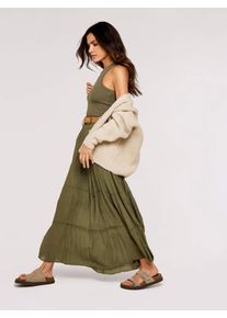 Maxirock Apricot "Rock", Damen, Gr. L (40), gr&uuml;n (khaki), Obermaterial: 65% Viskose CV. 35% Nylon NY., unifarben, R&ouml;cke Maxirock, mit Flechtg&uuml;rtel