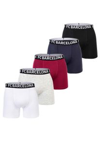 Boxershorts FC Barcelona "Boxershort FCB Kids Trunk Boxers 5-Pack 5er Pack", Jungen, Gr. 164, schwarz, grau, wei&szlig;, blau, rot, Obermaterial: 95% Baumwolle CO. 5% Elasthan EL., Unterhosen Boxershorts