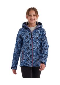 Softshelljacke Killtec "M&auml;dchen Softshelljacke Print", M&auml;dchen, Gr. 128, blau (navy), Oberseite: 100% Polyester.R&uuml;ckseite: 100% Polyester.Futter: 100% Polyester, Jacken Softshelljacke, Wasserdicht, windabweisend, atmungsaktiv, modischer Print