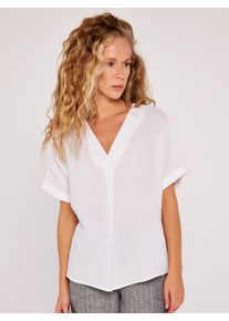Klassische Bluse Apricot "Bluse", Damen, Gr. L (40), wei&szlig;, Obermaterial: 100% Baumwolle CO., unifarben, Blusen Klassische Bluse, in flie&szlig;ender Ware