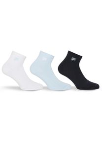 Kurzsocken Fila "UNISEX QUARTER PLAIN SOCKS", M&auml;dchen, Gr. 35-38, blau (sky), Baumwollmischung, unifarben, normal, Socken Kurzsocken, mit eingestrickem Logo