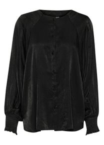Langarmhemd Kaffe "Langarm - Hemd KAhaily", Damen, Gr. 38, N-Gr, schwarz (schwarz deep), Obermaterial: 55% Viskose CV. 45% Polyester PES., Hemden Langarmhemd