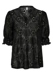 Langarmbluse Culture "Langarm-Bluse CUolu", Damen, Gr. XL, schwarz, Obermaterial: 70% Polyamid PA. 30% Baumwolle CO., Blusen Langarmbluse