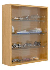 Wandregal Vcm "H&auml;ngevitrine Wandvitrine Sammel Deko Drivalo M", honig, eiche, B:50cm T:15cm, Regale, Wandregal