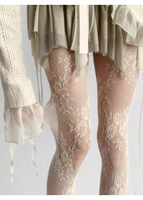 ROMWE Kawaii Fashionable & Sexy Floral Print High Elasticity Bodystocking Fishnet Tights