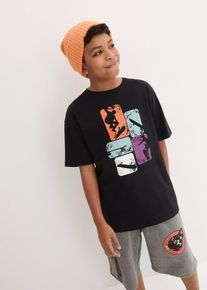 bonprix Tricou din bumbac organic 100%, negru, 128/134