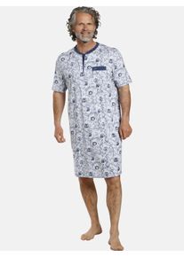 Pyjama Jan Vanderstorm "Nachthemd UNNI", Herren, Gr. XXXL, blau (blau gemustert), Obermaterial: 100% Baumwolle CO., Homewear-Sets Pyjama